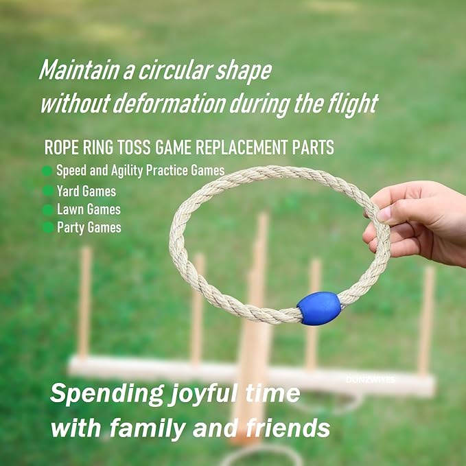 14 Pack Sisal Rope Ring Toss Game Replacement Parts for Adults and Kids, Outdoor Toss Rings for Agility/Speed Practice and Yard/Lawn Game for Party(7 Colors-Red Blue Yellow Green Purple Black White)
