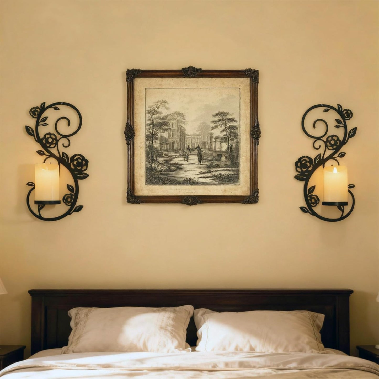 OYEFLY 2 Pcs Wall Sconces Candle Holder (Black)