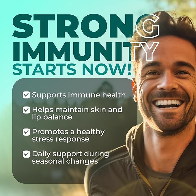 L-Lysine + Cold Sore Immune Support Supplement – with Vitamin C, Zinc, Bee Propolis, Lemon Balm & 9-in-1 Herbal Complex – Promotes Lip & Skin Health – Antioxidant Immune Formula – 120 Ct