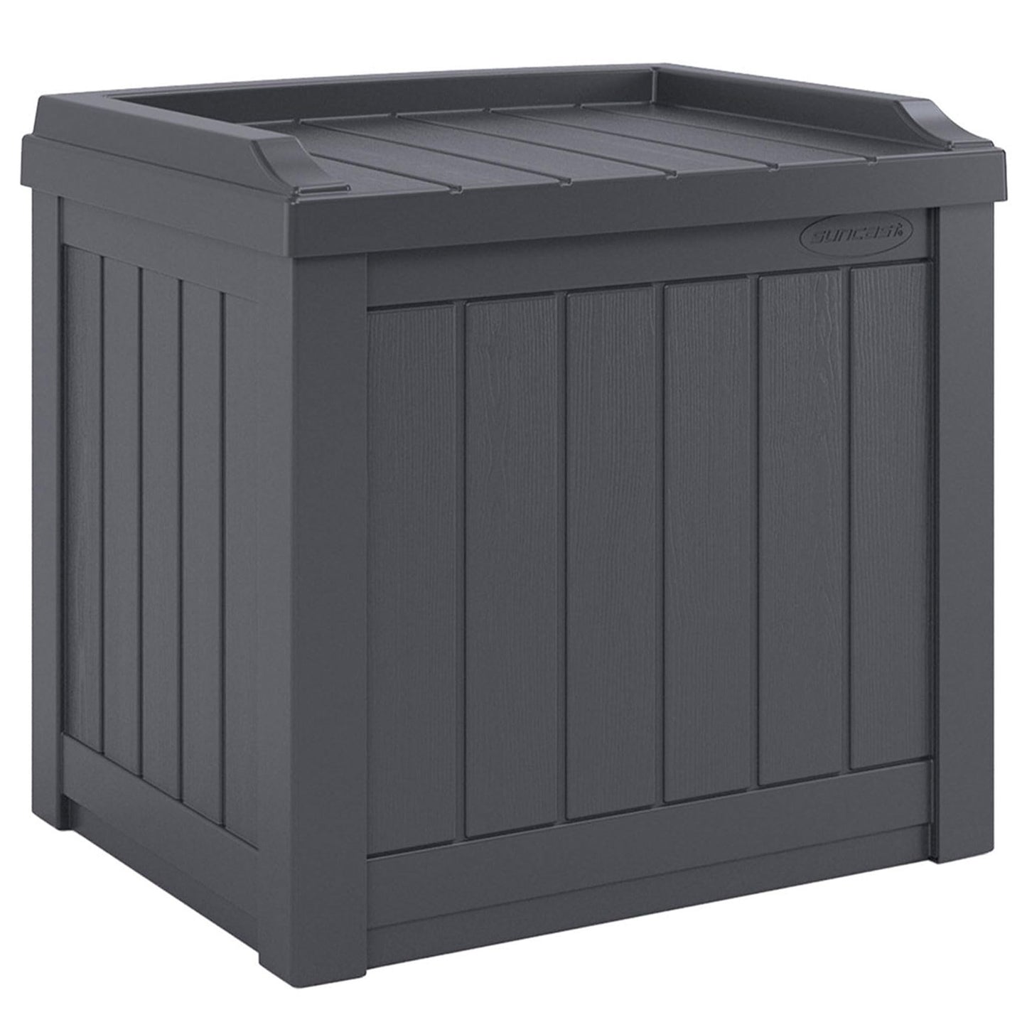 Suncast 4 Pack Small Deck Box Storage w/Bench Seat for Indoor & Outdoor Use, 22 Gal., Cyberspace