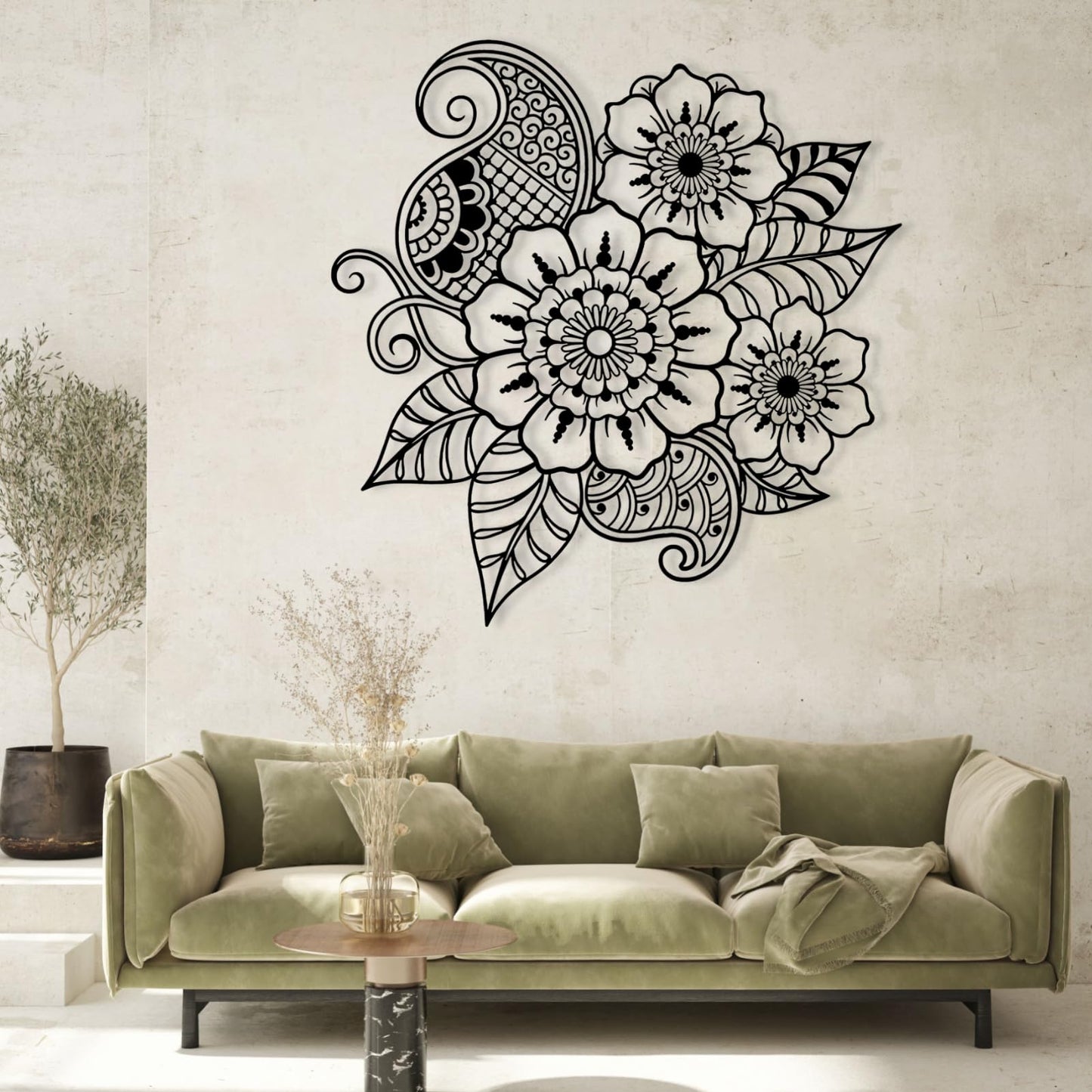 Large Metal Mandala Wall Art, Metal Mandala Wall Art, Mandala Wall Art, Boho Wall Decor, Black Metal Wall Art, Housewarming Gift, Office Decor (Gold, 40.5x39.3"/103x100cm)