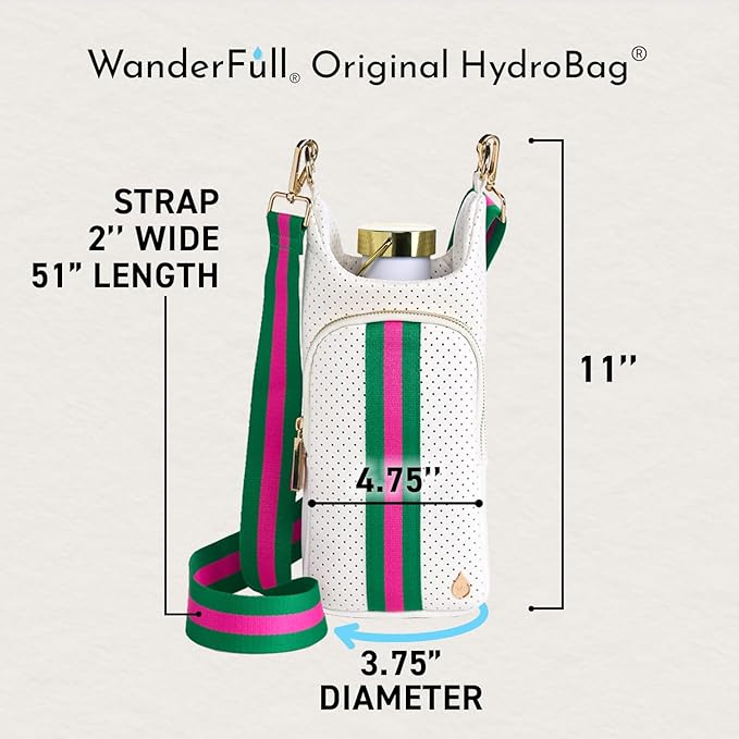 WanderFull® Original HydroBag® Collection, Water Bottle Holder w/Strap & Phone Pocket, Hands-Free Crossbody Water Bottle Bag