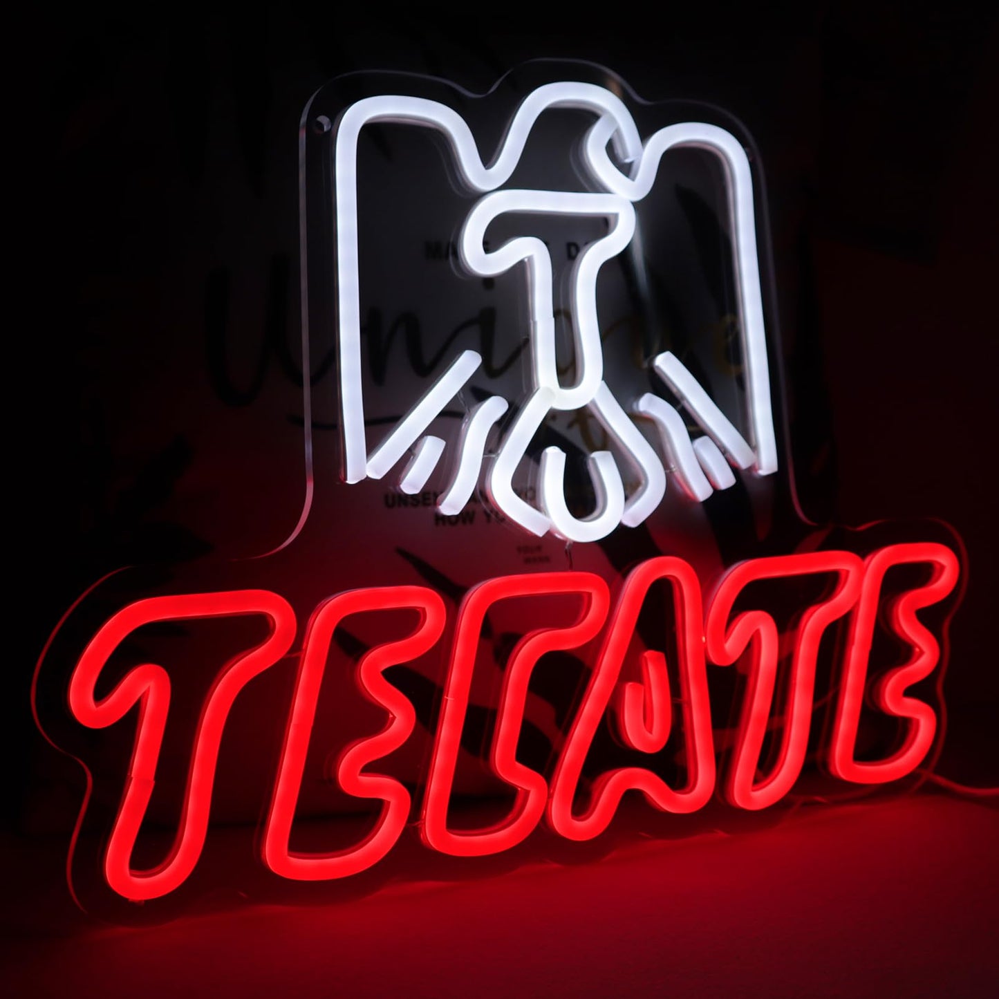 Cerveiza Neon Sign - Ttecate Eagle Beer LED Bar Light, Handcrafted Pub Wall Decor for Man Cave, Tavern & Game Room - Cool Nightlight for Windows, Parties & Mexican-Themed Decor - Gift for Beer Lovers