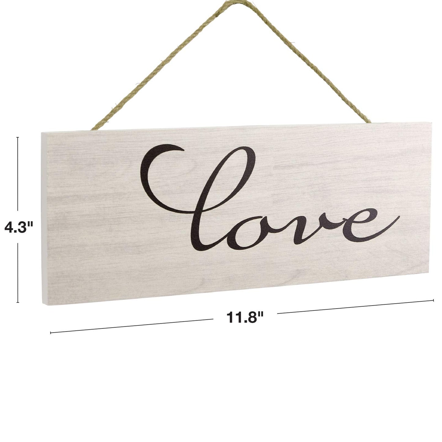 Excello Global Products Hanging Home Decor Sign with Sawtooth Hook and Jute Hanging Rope (Grateful, Love, Believe, Thankful, Faith, Blessed)