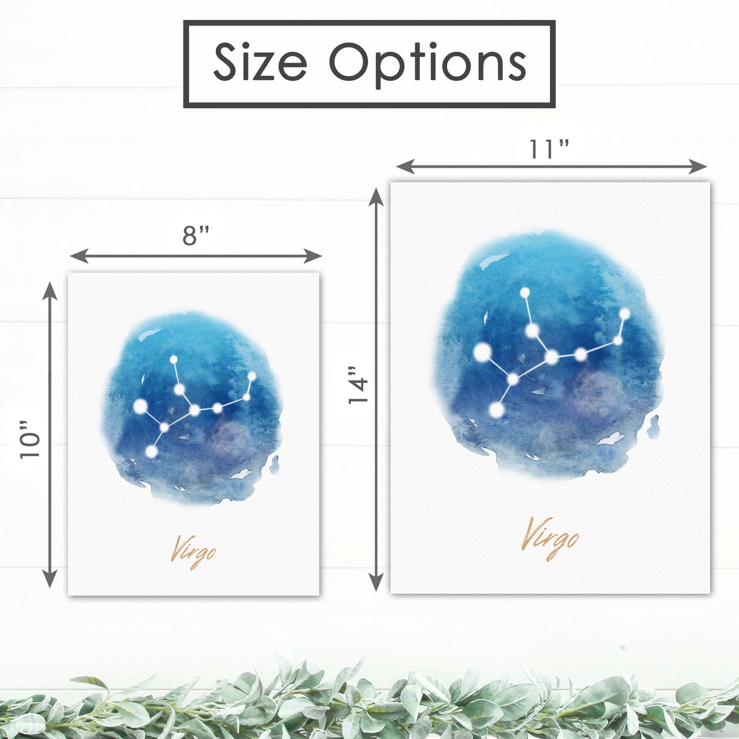 DREAM BIG PRINTABLES Virgo Constellation Art Print - 8x10 (Unframed) | Zodiac Star Sign Wall Decor for Astrology Enthusiasts