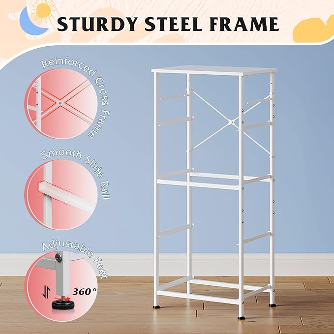 WLIVE Dresser with 4 Drawers, Storage Tower, Organizer Unit, Fabric Dresser for Bedroom, Hallway, Entryway, Closets, Sturdy Steel Frame, Wood Top, Easy Pull Handle,A-Pink