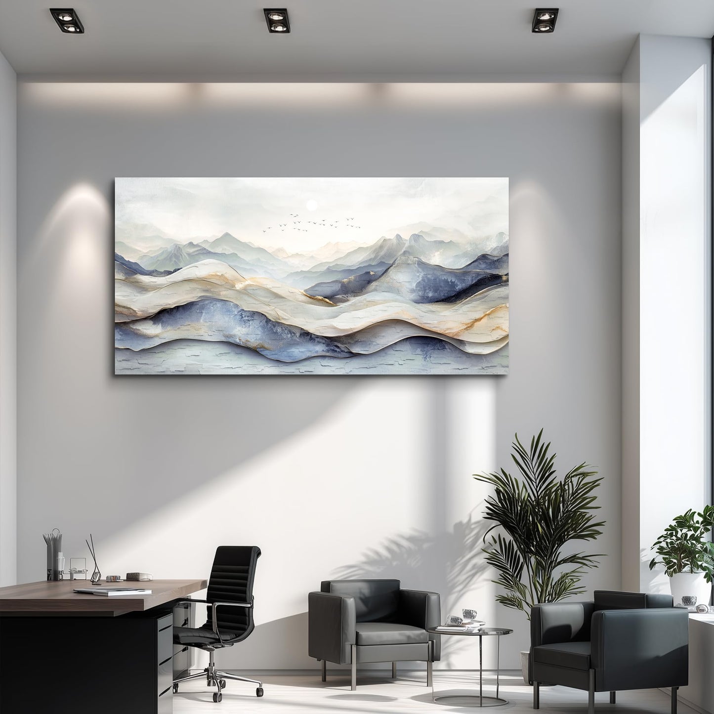 JUDASJART Canvas Wall Art For Living Room Wall Decor For Bedroom Office Wall Decoration Landscape Gold Accent Painting Abstract Pictures Artwork Room Aesthetic Home Decor 20x40 In