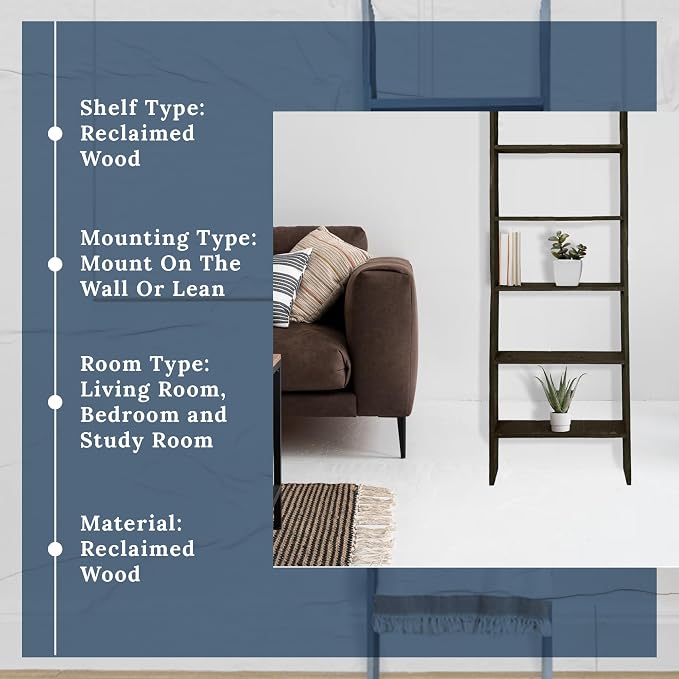 BARNWOODUSA Throw Blanket Ladder – Fully Assembled Reclaimed Wood – Rustic Decorative Ladder for Towels, Quilts, & More – Perfect Farmhouse Decor for Bathroom, Porch, or Living Room,3ft.