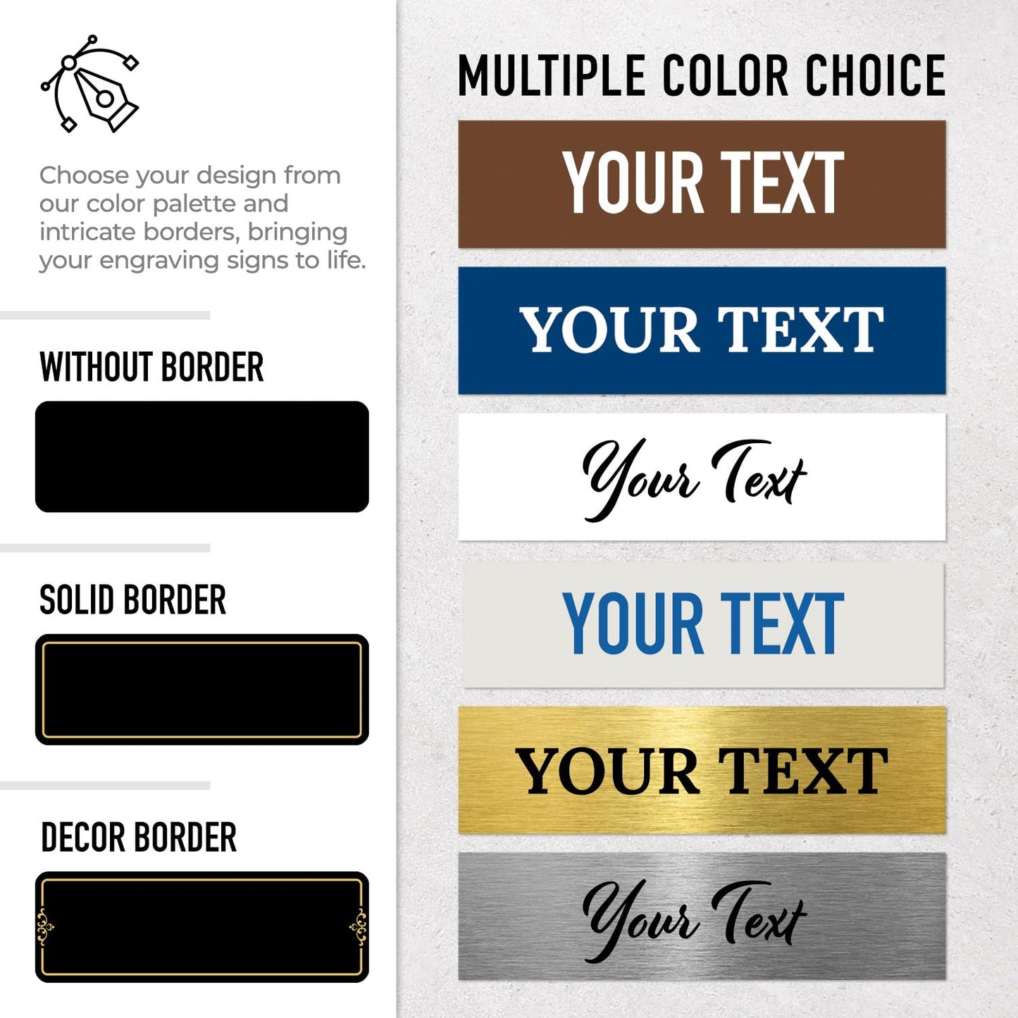 Custom Wall or Door Sign, Personalized Square Plaque Engraved Message for Bussiness, Property and Home Indoor/Outdoor, 2x6 Inches, Made in USA by Sigo Signs