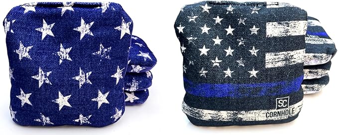 Professional Dual Sided Cornhole Bags- 16 oz 6x6 w/Premium Resin Fill - Official Tournament Slide/Stick Pro Bean Bags - Regulation/Approved