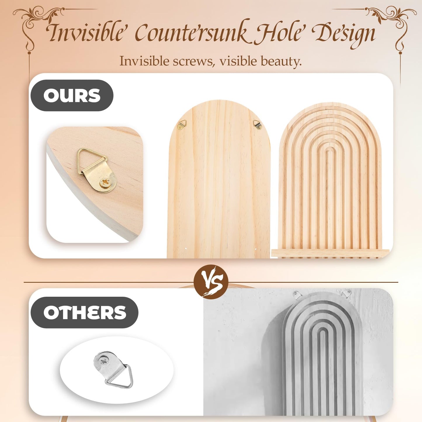 HANLANXUE Boho Wall Decor Set of 2 - Natural Modern Minimalist Mid Century Wall Candle Holder for Living Room Bedroom- Wood Bohemian Decor for Bathroom Nursery Bedroom