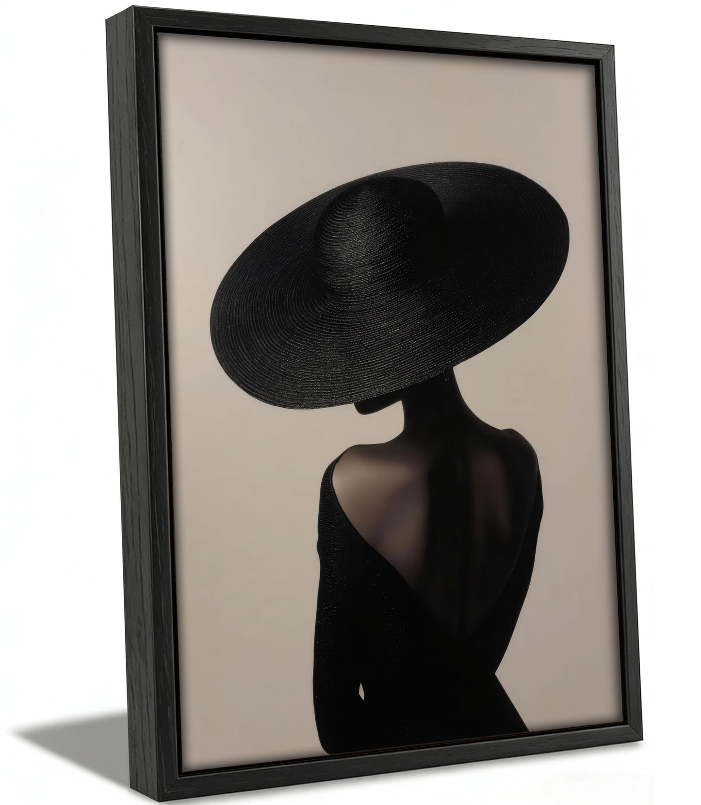 Framed African American Wall Art,Fashion Black Woman Silhouette Canvas Print Poster,Abstract Modern Elegant Wall Decor for Living Room Bedroom, Luxury Trendy Home Decoration,