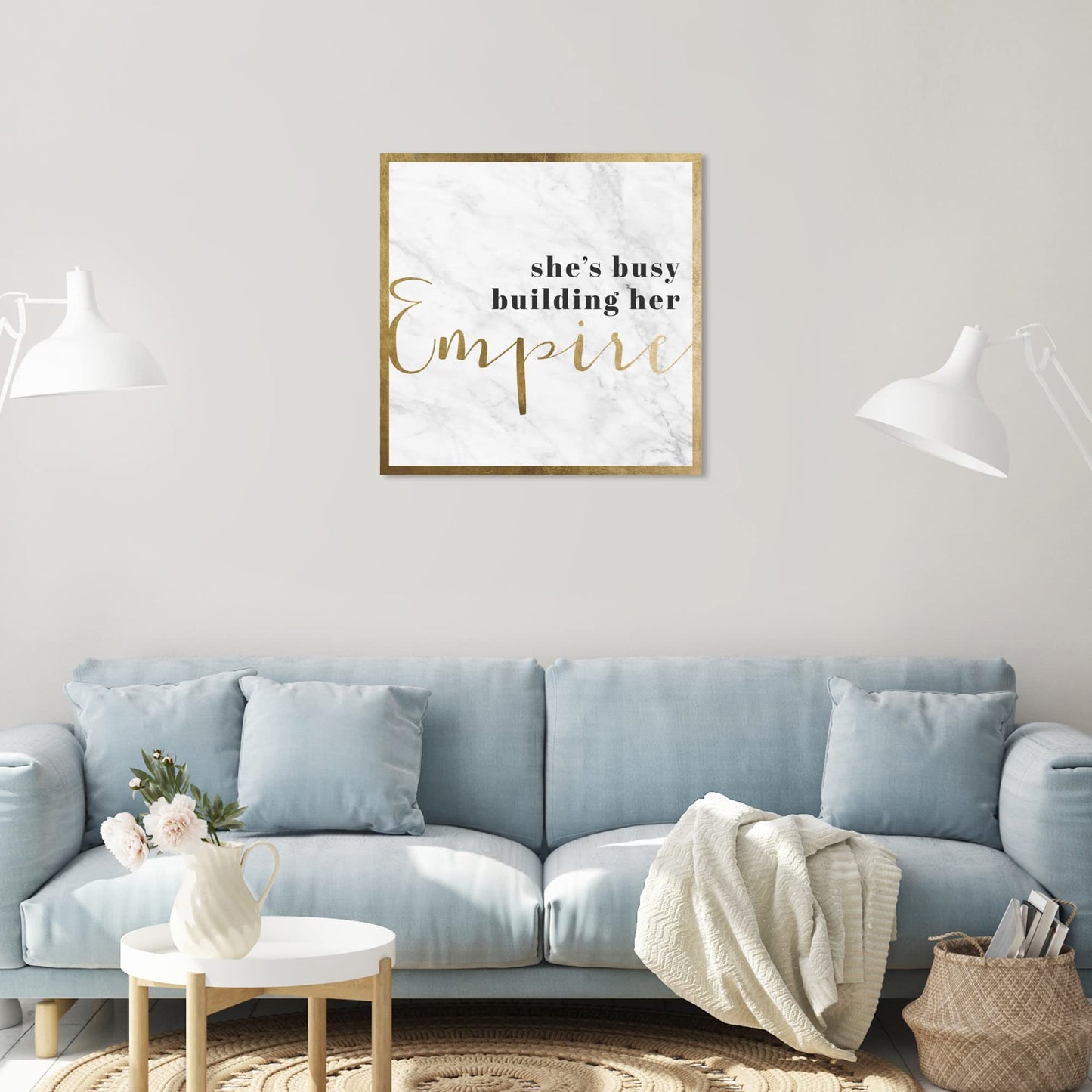 The Oliver Gal Artist Co. Typography and Quotes Wall Art Canvas Prints 'Building Her Empire' Empowered Women Quotes and Sayings