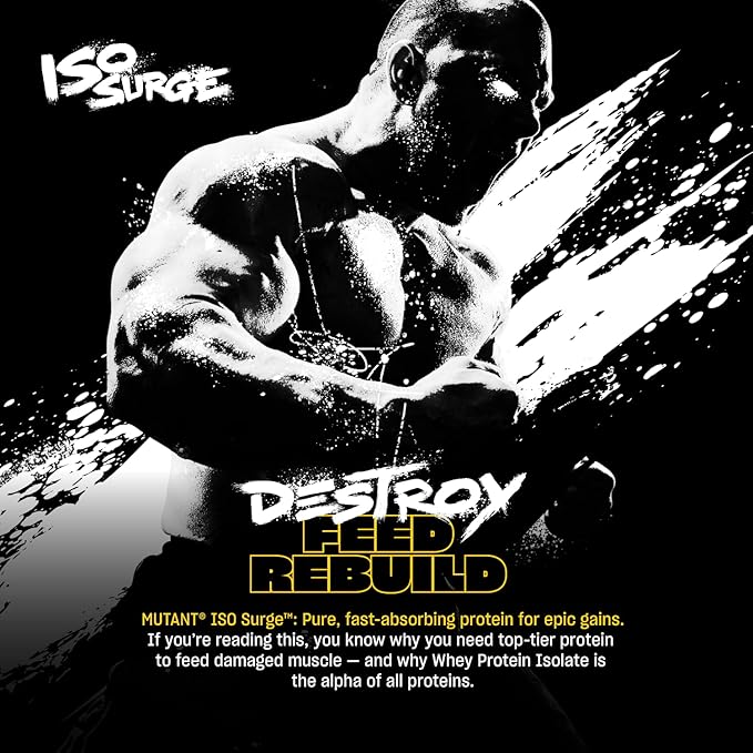 Mutant ISO Surge Whey Protein Powder Acts Fast to Help Recover, Build Muscle, Bulk and Strength, Uses Only Ingredients, 1.6 lb - Triple Chocolate