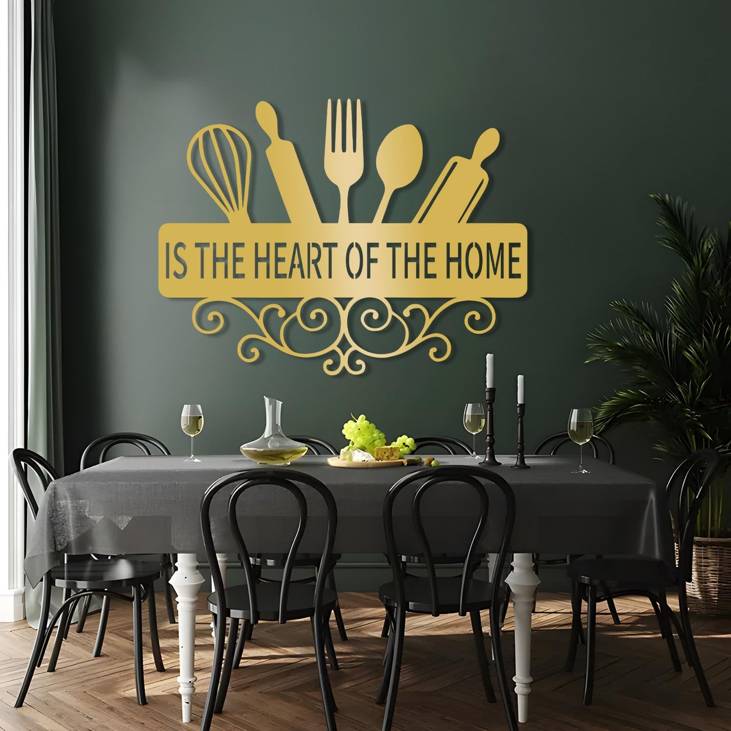 Kitchenware Metal Wall Decor, Kitchen Wall Decor, Kitchen Metal Wall Signs, Kitchenware Sign, Wall Art for Living, Dining Room (White, 19"x14"|47x35cm)