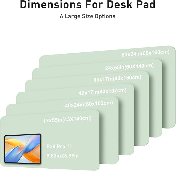 Aothia Faux Leather Desk Mat - Large Mouse Pad, Non-Slip PU Leather Blotter, Waterproof Writing Surface for Office and Home (Aqua, 40" x 24")