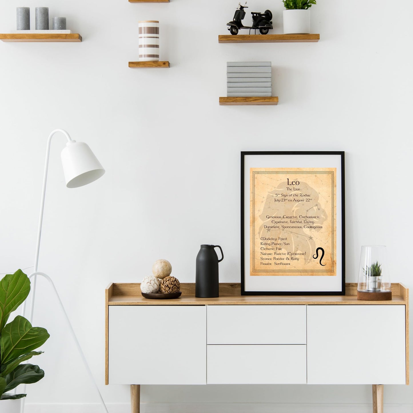 AMERICAN LUXURY GIFTS Leo The Lion Zodiac Constellation - Spiritual Horoscope Wall Art - Inspirational Home Office Bedroom Decor - 8x10 Unframed Print