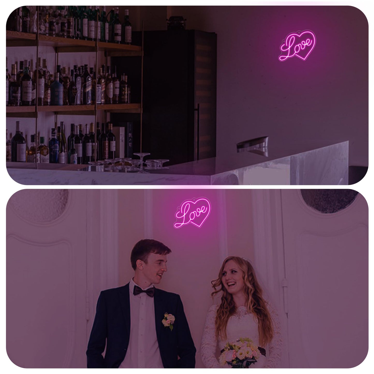 Anywin Love Heart Neon Signs for Wall Decor, Pink Gifts for Women Neon Light with Dimmable for Room Decor, Mother Day Father Day Engagement Wedding Anniversary Birthday Lovers Gift