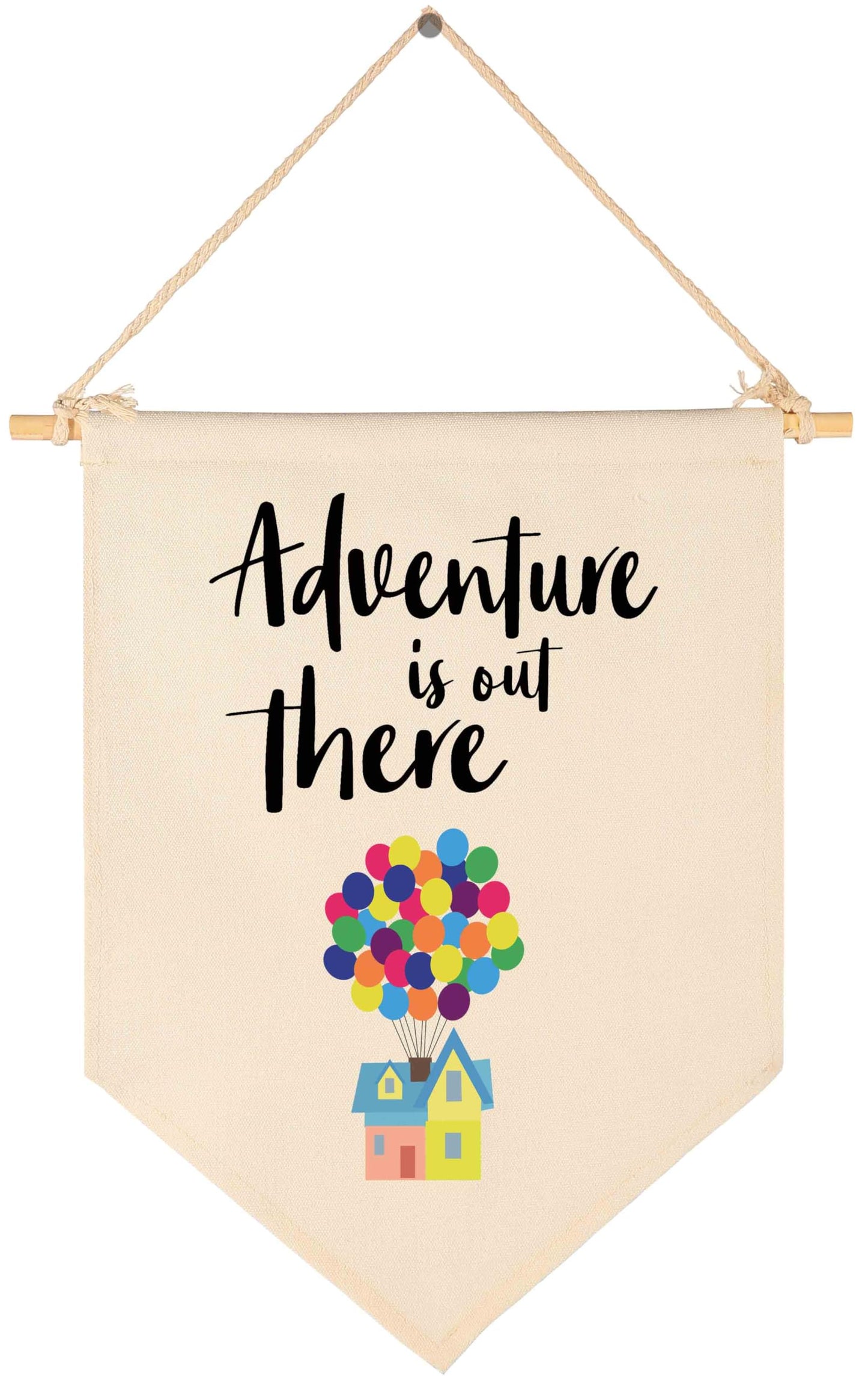 Adventure Is Out There-Canvas Hanging Pennant Flag Wall Sign Decor Gift for Baby Kids Girl Boy Nursery Teen Room-Travel Around the World