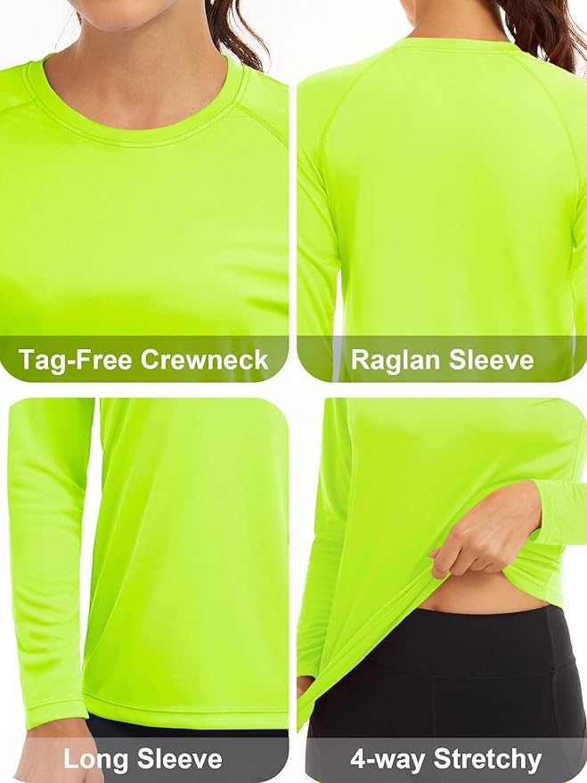 MAGCOMSEN Women's 2 Pack Long Sleeve Shirts UPF 50+ Sun Protection Quick Dry Swim Shirt for Rash Guard Fishing Workout