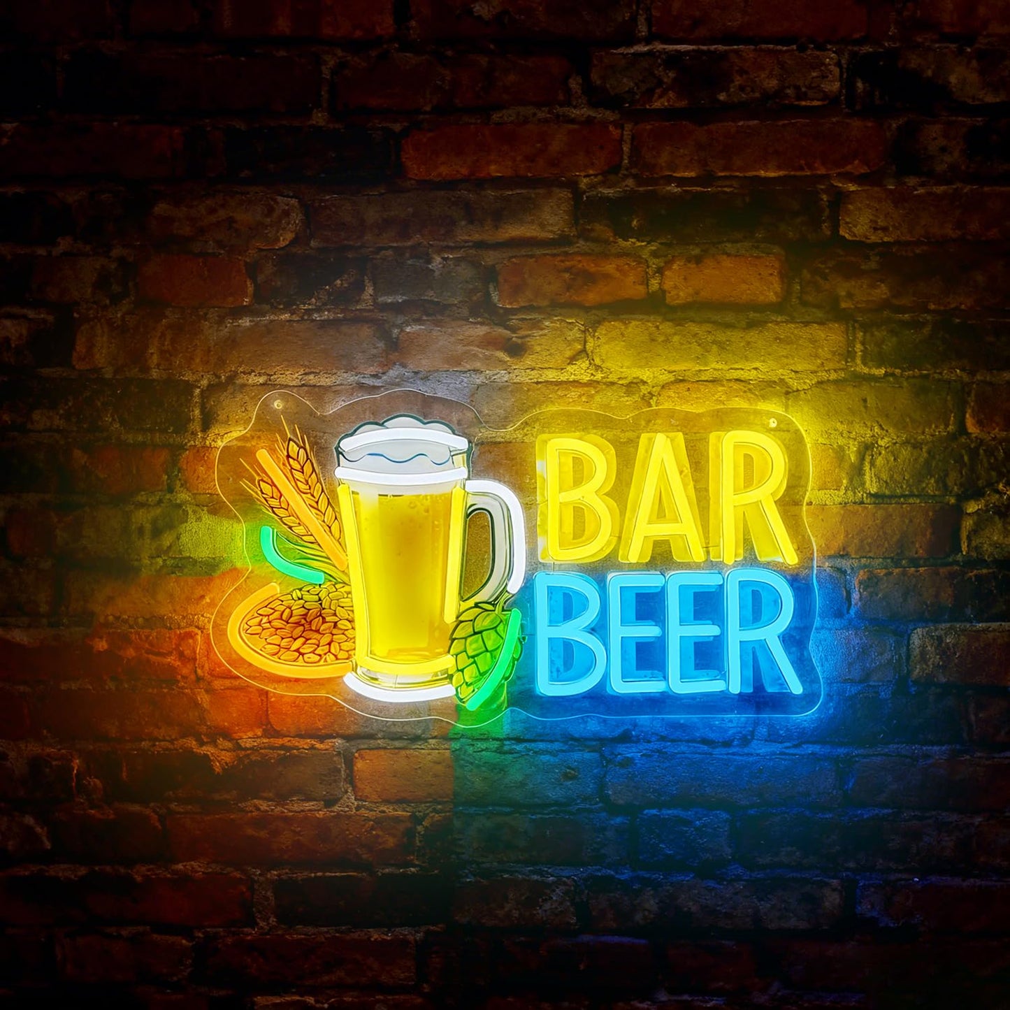 Neon Beer Signs, LED Beer Mug Sign Light Up Bar Signs for Beer Bar Restaurant Pub Bistro Club Party Man Cave Bedroom Kitchen Wall Decor, USB Power & Dimmable