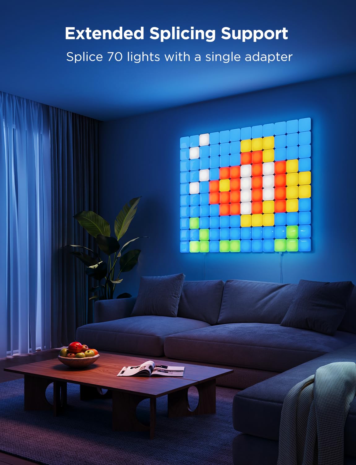 Govee Mini Panel Lights, RGBIC Wall Lights, Smart LED Wall Panels, Works with Matter, Alexa, Google Assistant, Sync with Music, DIY Gaming Light for Home Decor, Office, Bedroom, 20 Pcs