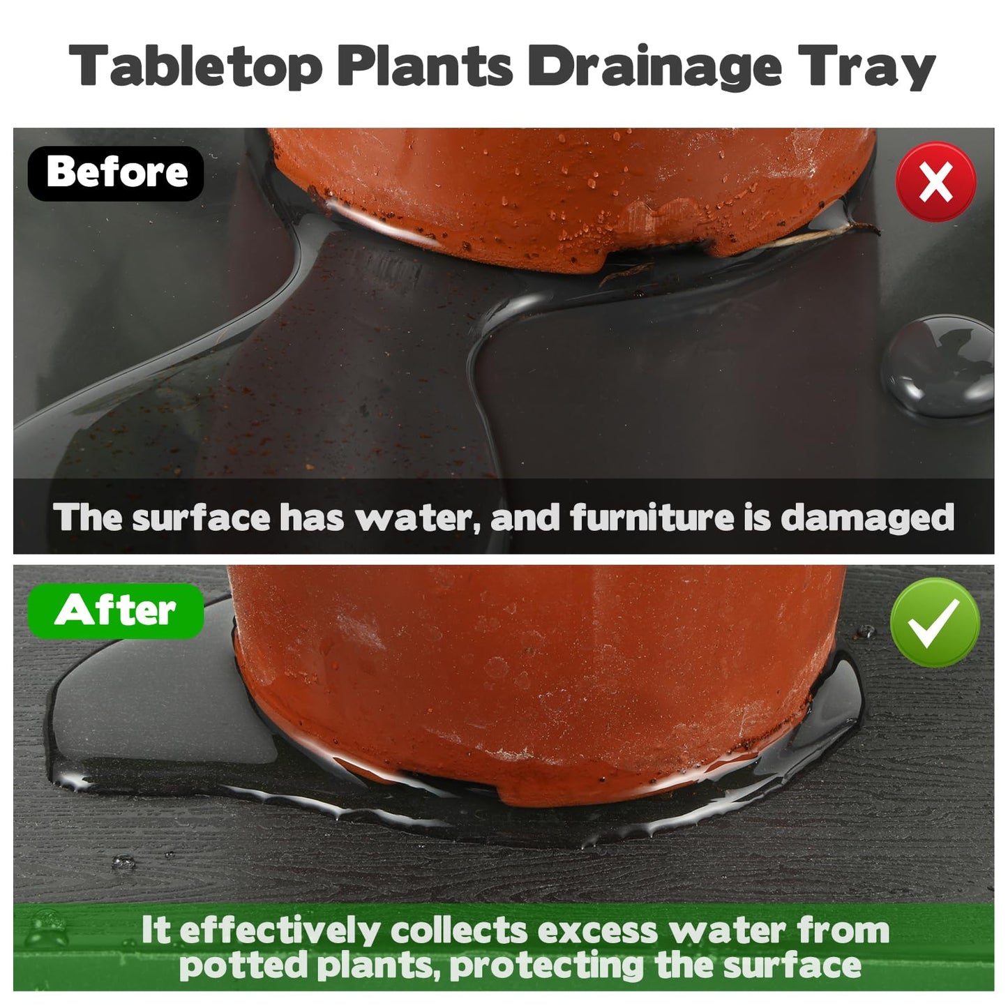 4 Pcs Bonsai Humidity Plant Tray Drip Trays, Plastic Plant Pots Saucers Drainage Trays Square Plants Water Catcher Tray for Indoors Outdoors Cactus Succulents Tree to Drain & Decorate (8.2" x 6.2")