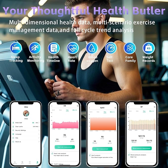 Smart Ring for Men Women ??Fitness Tracker Ring with Heart Rate, SpO2, Blood Pressure, Sleep Monitoring, Step & Calorie Counter, No Subscription Fee, iOS & Android Compatible (Black, 13)