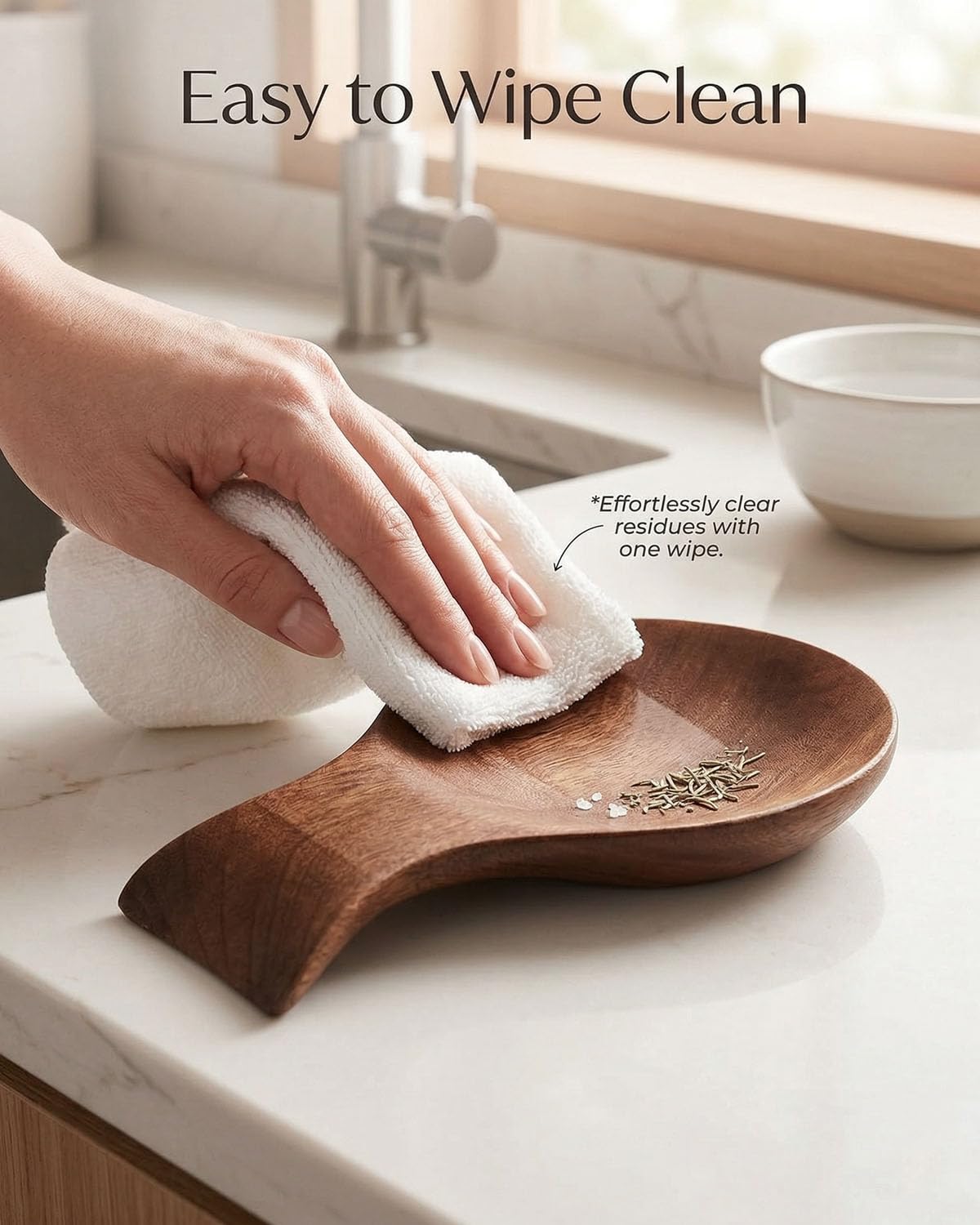 TooWoom Wood Spoon Rest for Stove Top, Bamboo Spoon Holder for Kitchen Countertop Wood Spatula Rest, Counter Spoon Holder for Countertop, Tong, Modern and Rustic for Farmhouse as a Dining Table Decor