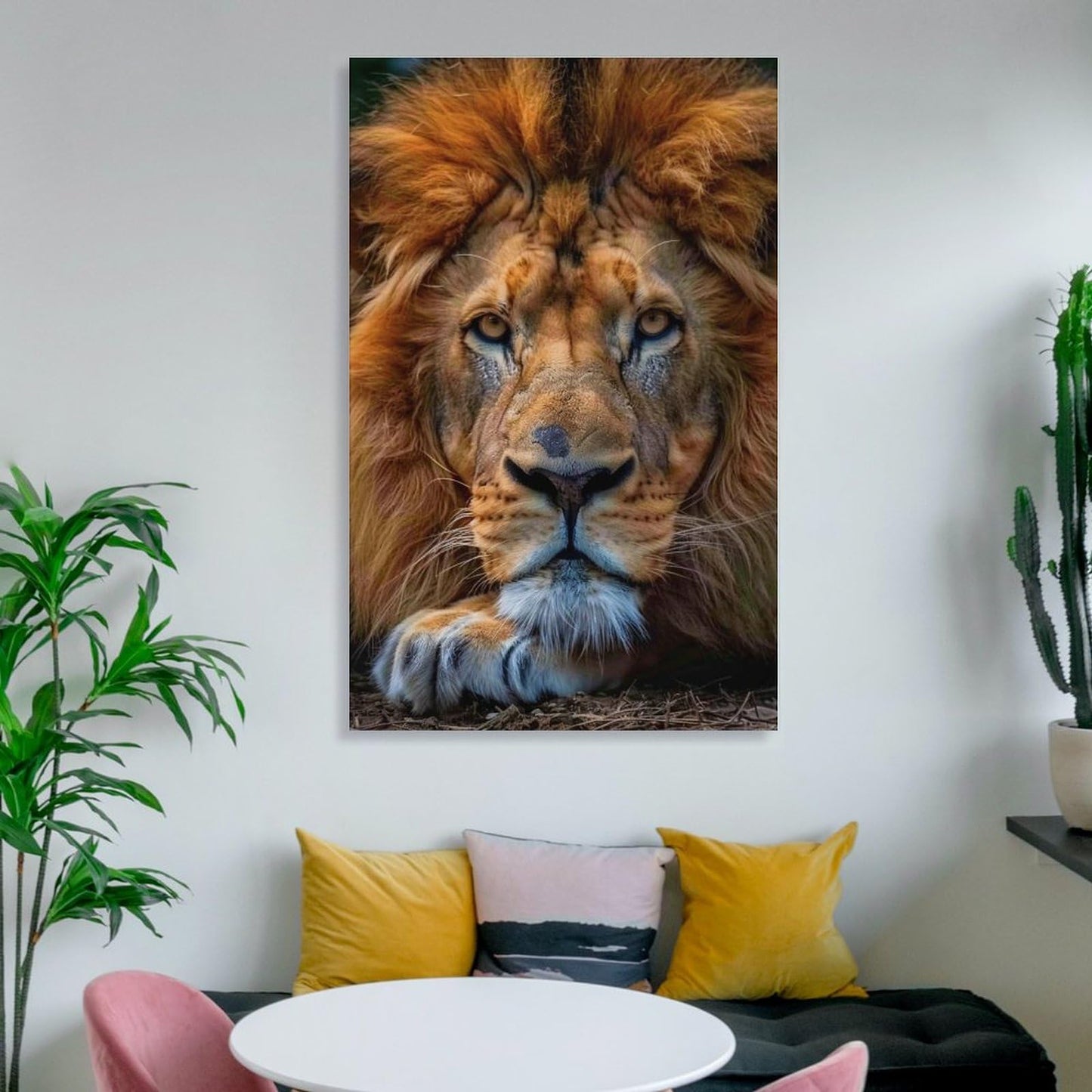 QEOPGNE African Lion Portrait Animal Cool Poster Canvas Wall Art Posters & Prints Painting for Bedroom Classroom Dorm Living Room Aesthetic Decor for Mens Women Framed Unframed 12x18inch(30x45cm)