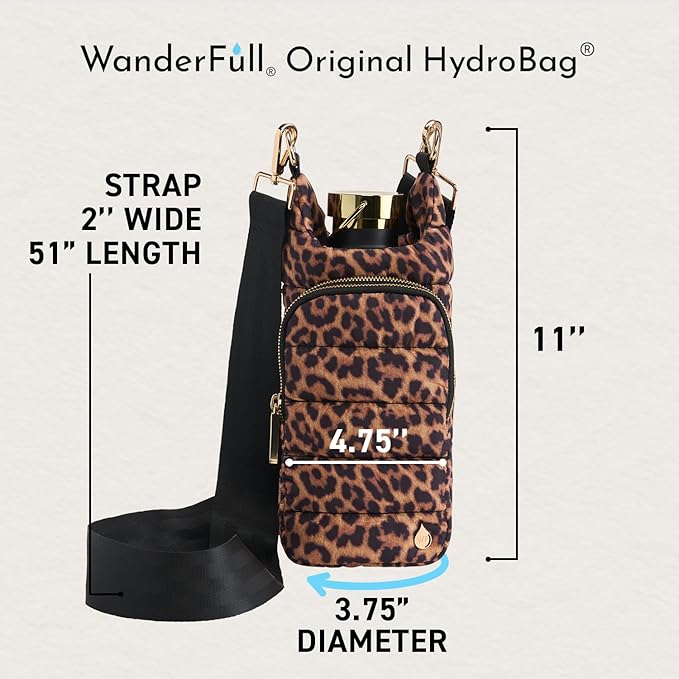 WanderFull® Original HydroBag® Collection, Water Bottle Holder w/Strap & Phone Pocket, Hands-Free Crossbody Water Bottle Bag