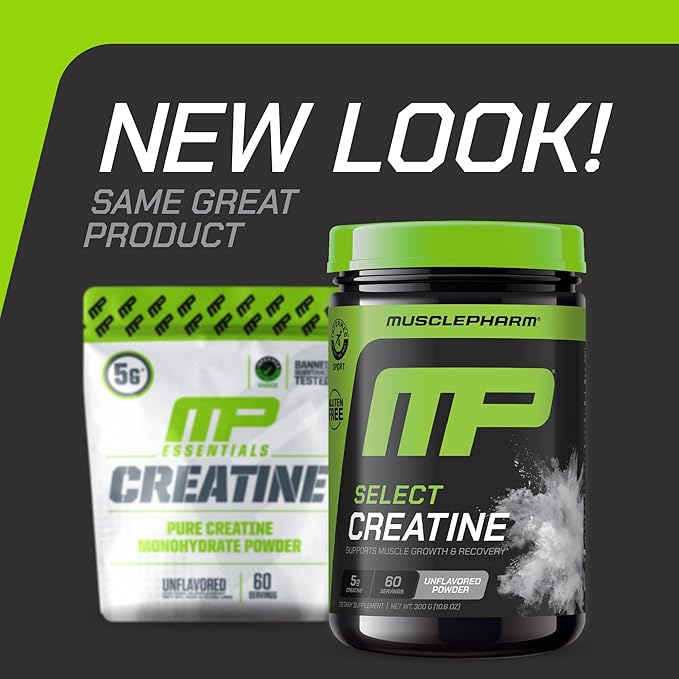 MusclePharm Creatine Monohydrate Powder, Pre Workout Muscle Builder & Post Workout Muscle Recovery Supplement, Ultra-Pure 100% Monohydrate Creatine Powder, 60 Servings, Unflavored