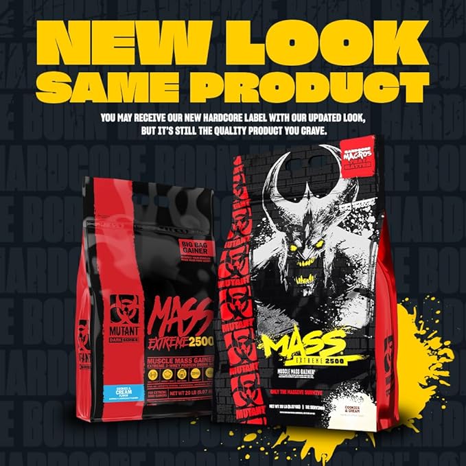 Mutant Mass Extreme Gainer ??Whey Protein Powder ??Build Muscle Size and Strength ??High Density Clean Calories (Vanilla Ice Cream, 12 lbs)
