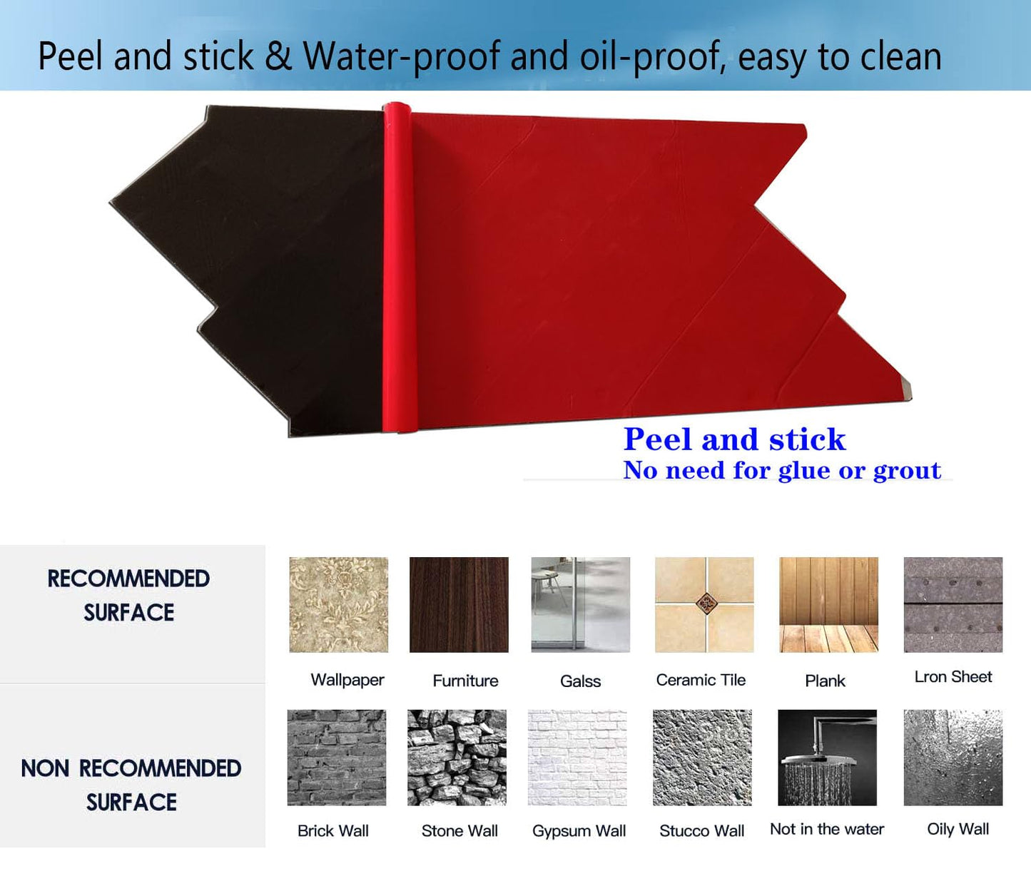 XUANINY Peel and Stick Metal Hexagon Tiles, Self Adhesive Decorative Waist Line Mosaic Tiles, Wall Panels for Kitchen Backsplash, Bathroom, Bedroom, Living Room (10 Printed Maple Leaf)