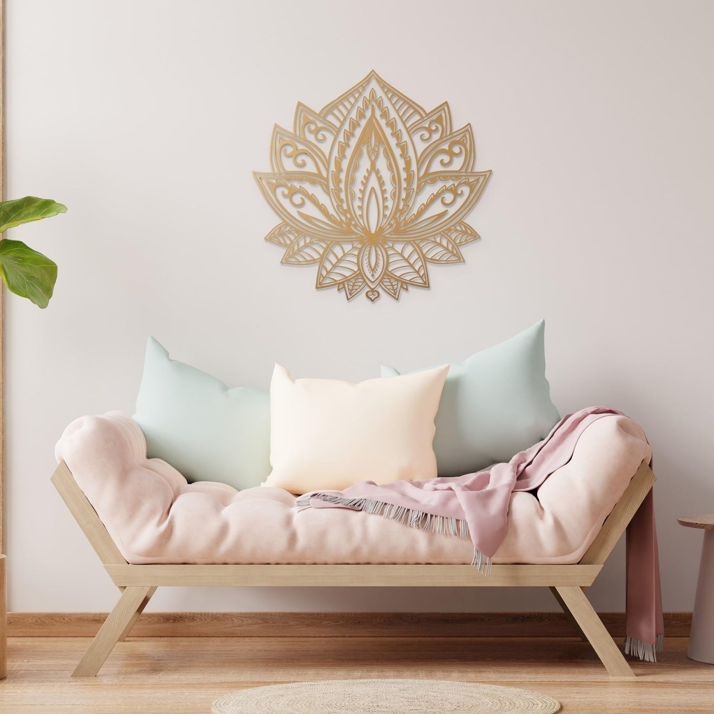 NEODECO Mandala Metal Wall Art, Boho Wall Decor for home, art deco wall hanging (Gold, Small)