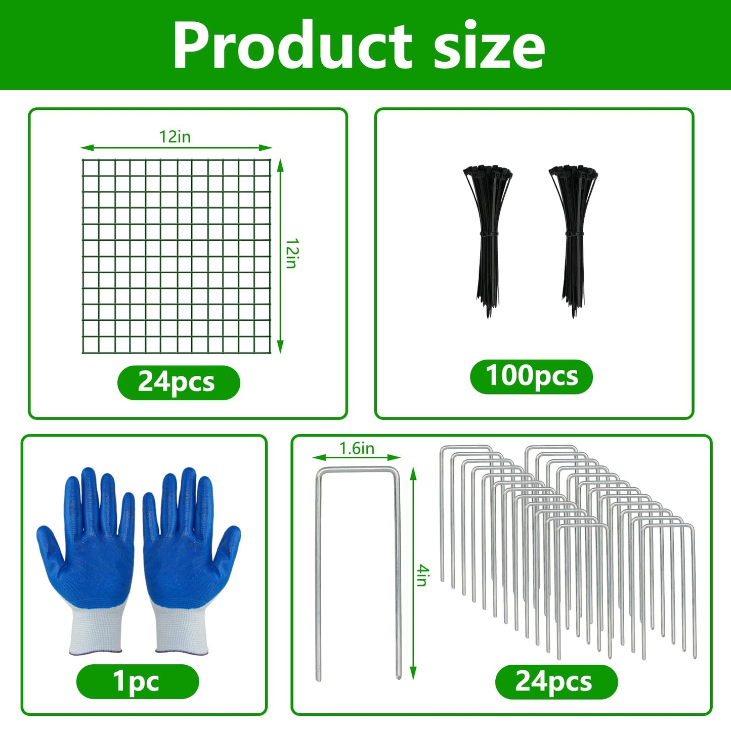 8 Pack Plant Protectors from Animals, 12''x12'' Metal Plant Cages for Outdoor Plants, Garden Plant Protector with Stakes & Zip Ties, Keep Rabbits Squirrels Out, Plant Cage for Flowers Vegetables