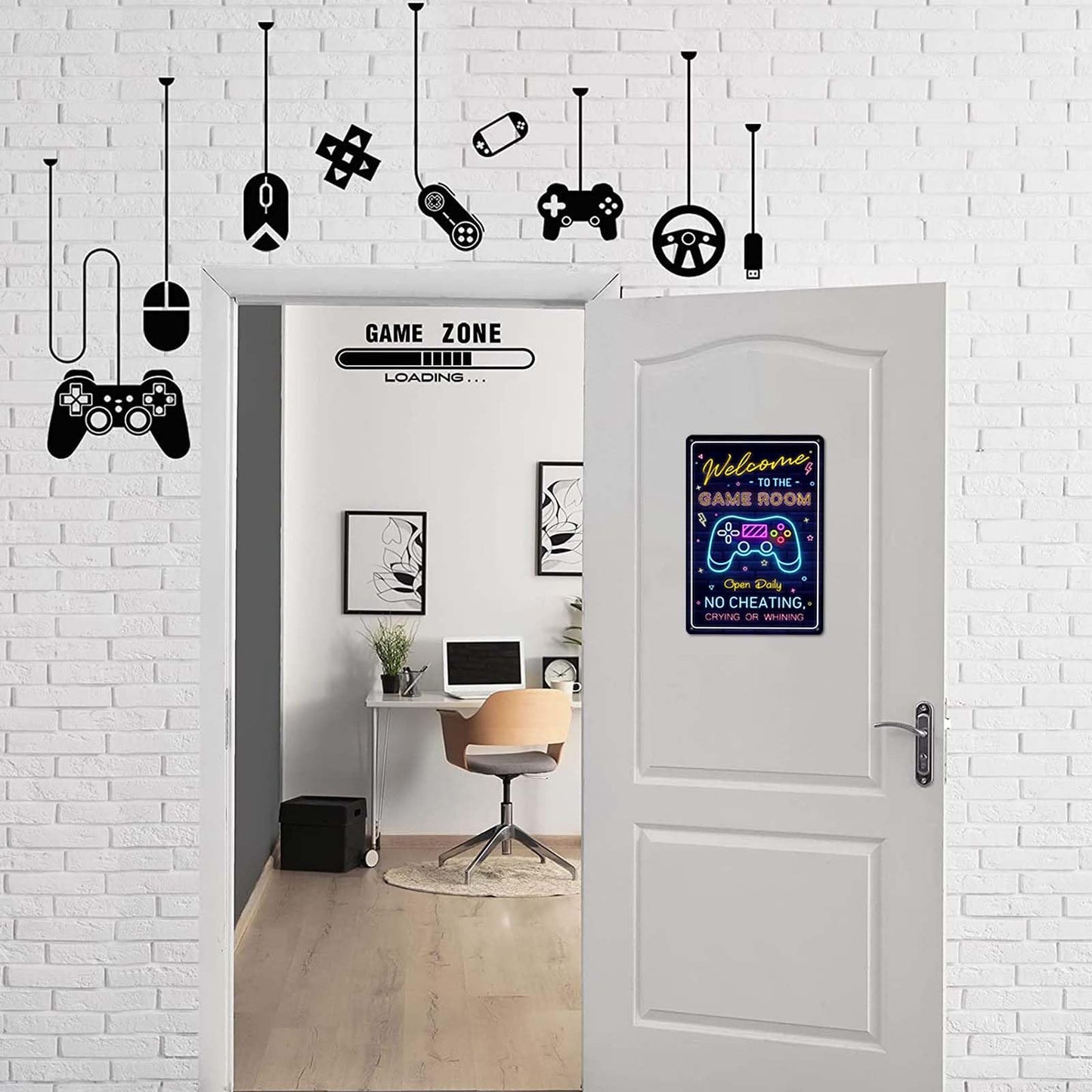 Welcome to the Game Room Sign - Cool Gaming Decor Gifts for Boys and Teens | Perfect Game Room Accessories and Decor, 12 x 8 Inch (268)