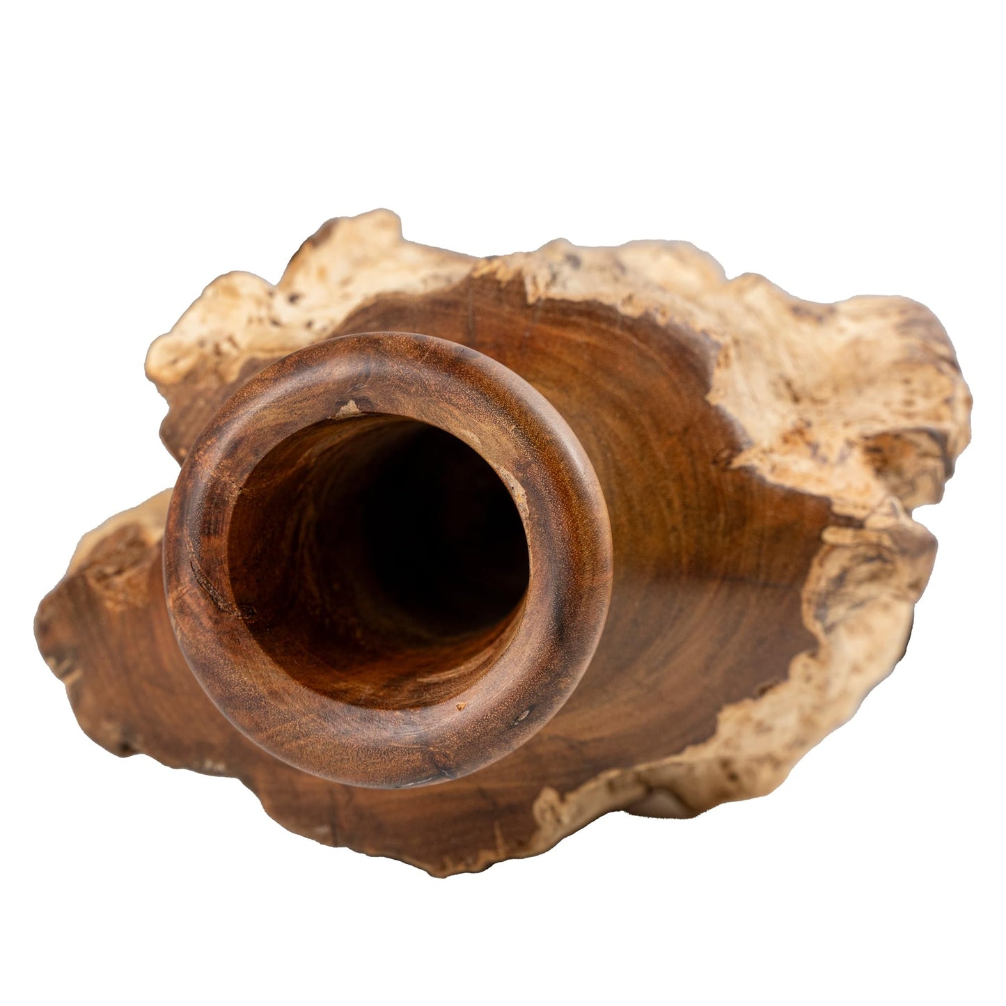 Vitex Pubescens Vahl Wooden Vase, Handcrafted from a Single Block of Natural Wood, Unique Decorative Vase, 11.8" H x 5"x6.5" D