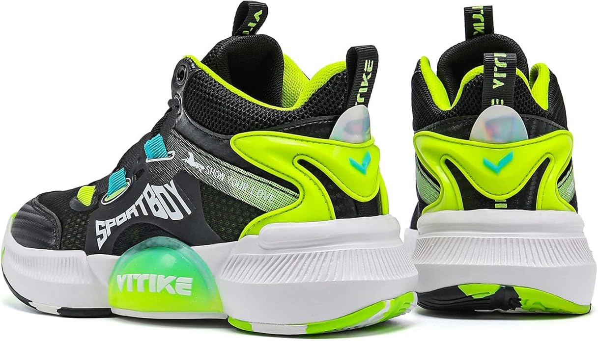 JMFCHI Kids Basketball Shoes High-top Sports Shoes Sneakers Durable Lace-up Non-Slip Running Shoes Secure for Little Kids Big Kids and Boys Girls