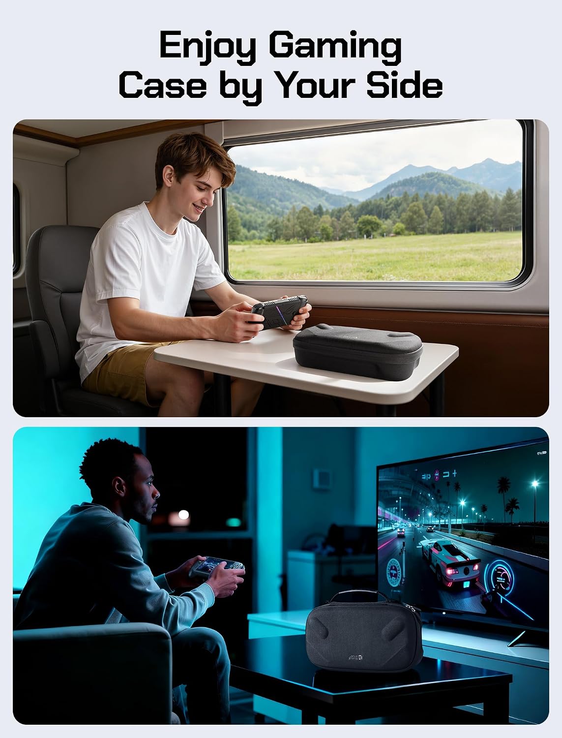 (2025) -BG0136 JSAUX Carrying Case for ROG Xbox Ally / ROG Xbox Ally X Double-Decker, Protective Hard Shell, Dual Layer