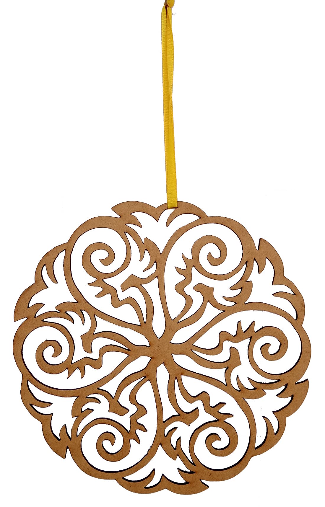 Purpledip Wooden Laser Cut Wall Hanging: Mandala Art, Unfinished (12388)