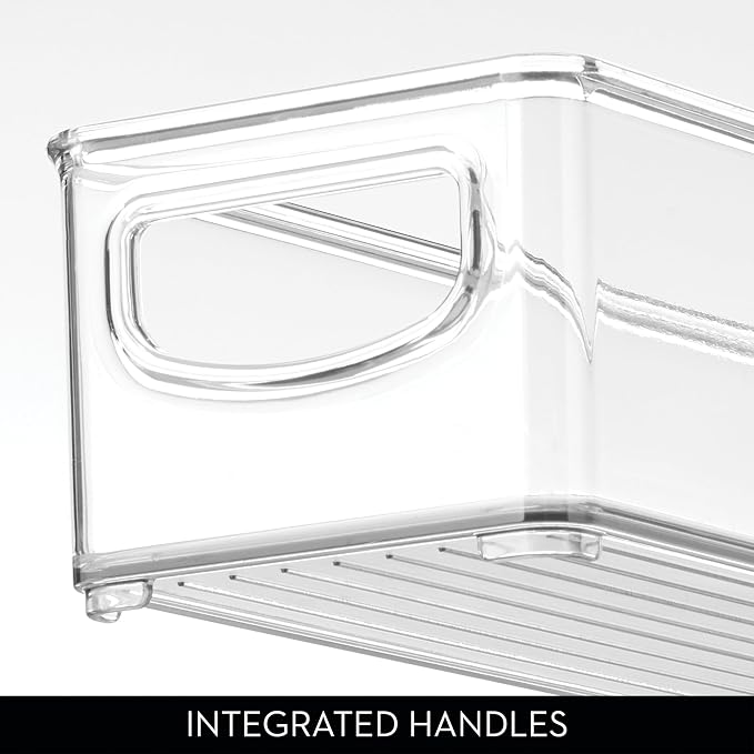 iDesign Slim Clear Plastic Storage Bin, Extra Long Narrow Stackable Organizer for Kitchen and Pantry, 2-Pack