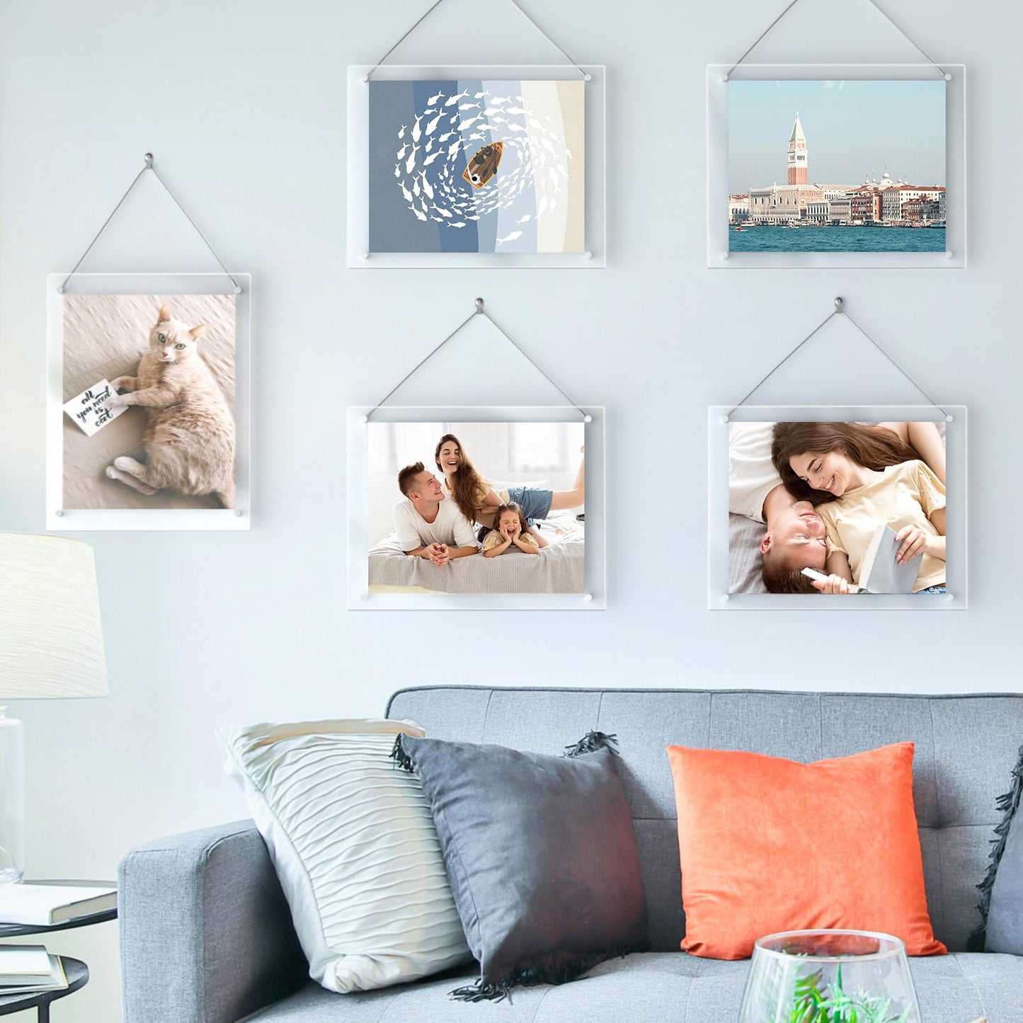NIUBEE 8x10 Acrylic Picture Frame,Clear Frameless Photo Frame for Wall & Desktop Display Modern Floating Frame for Artwork Poster Diploma Certificate