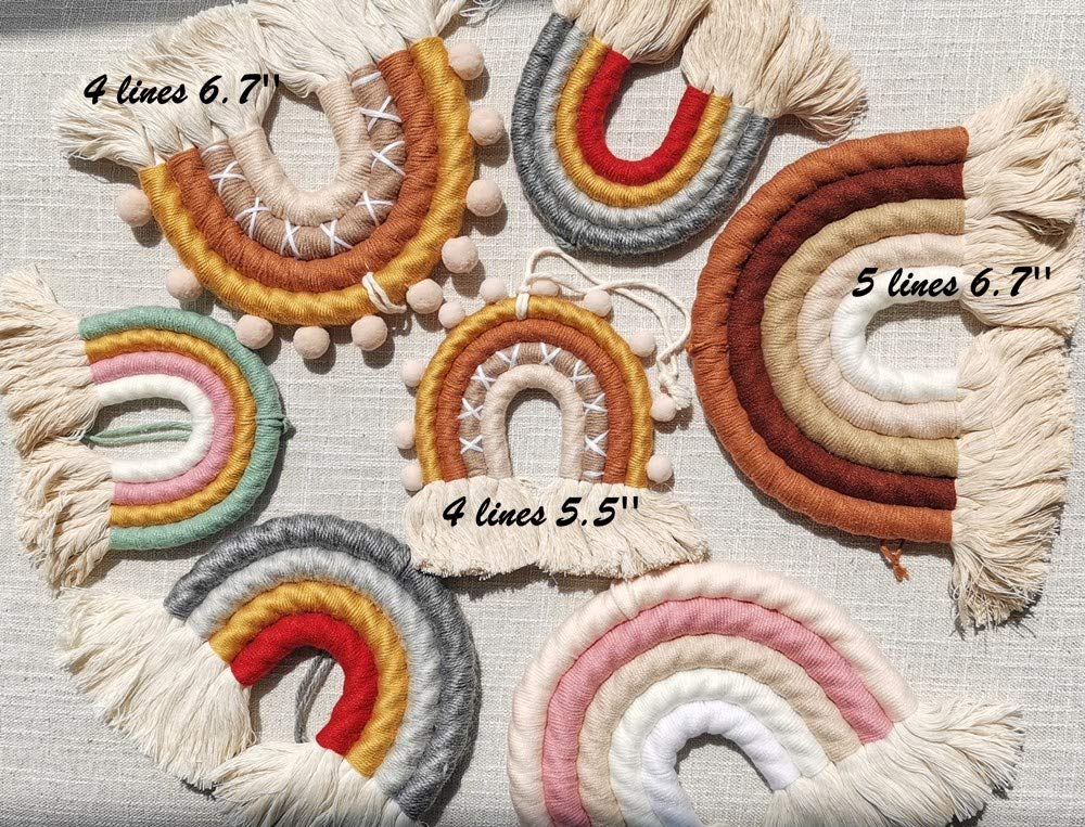 Rainbow Wall Hanging, Handmade Macrame Wall Art Decor for Nursery Kids Room Home