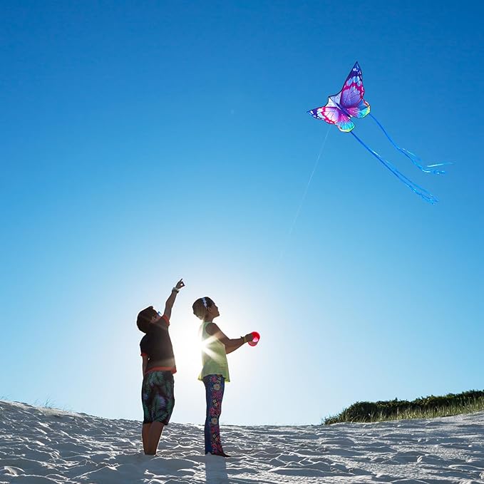 Large Butterfly Kite for Adults and Kids Ages 4-8 & 8-12 Easy to Fly, 55''X28'' Single Line Kite for Outdoor, Park or Beach.