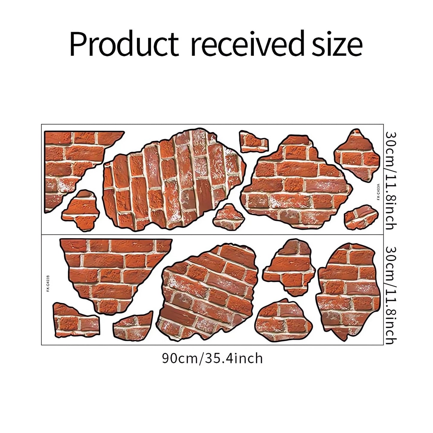 Retro Brickyard Faux Brick Wall Stickers, sacinora Brick Breakaway DIY Art Wall Decals Removable Vinyl Peel and Stick for Cafe Study Room Living Room Bedroom Home Decorations