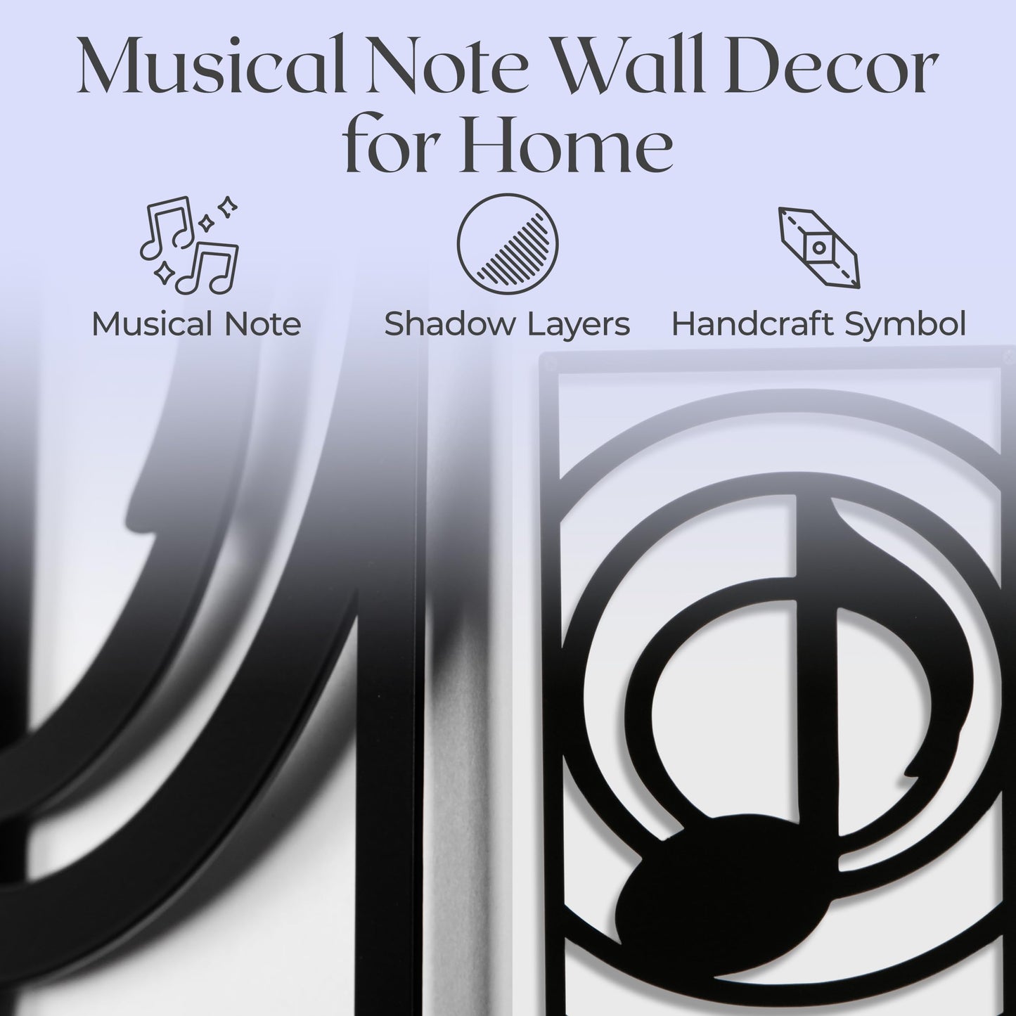 GALLERY GRACE Metal Wall Art Decor – 11" x 16" Set of 4 Single Line Abstract Wall Art for Living Room, Office, or Studio – Modern Minimalist Black Wall Decor with Music Note and Symbol Panels