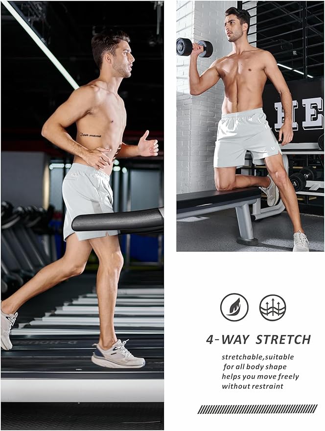 NORTHYARD Men's Running Athletic Shorts 5'' Workout Gym Tennis Short Quick Dry Lightweight Active Sports Basketball