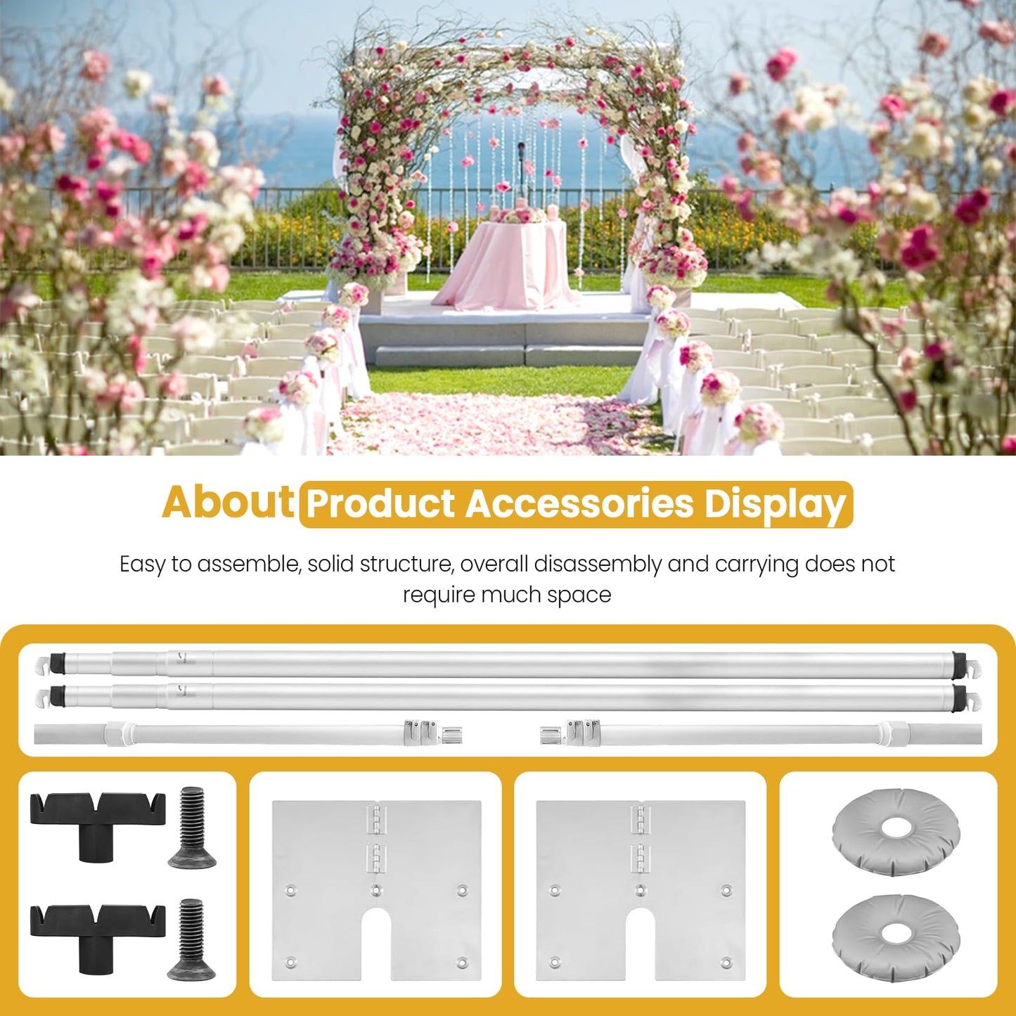 Jiang&Rong 10x10Ft Double Crossbar Backdrop Stand - Pipe and Drape Heavy Duty Adjustable Metal Frame with Drape Kit, Photographic Studio Backdrop Stand for Wedding, Birthday Party, Banquet Decorations