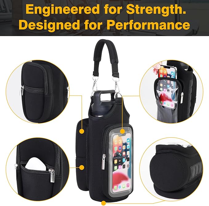 Magnetic Gym Bag for Men & Women - Water Bottle Holder, Crossbody Strap, Touchscreen Pocket & Creative Storage - Perfect for Gym, Running, Travel & Fitness Essentials
